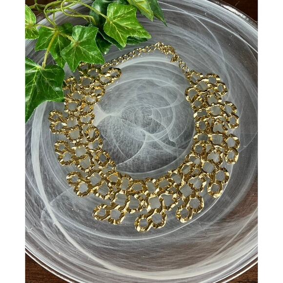 Park Lane gold coral choker statement necklace - Picture 2 of 3